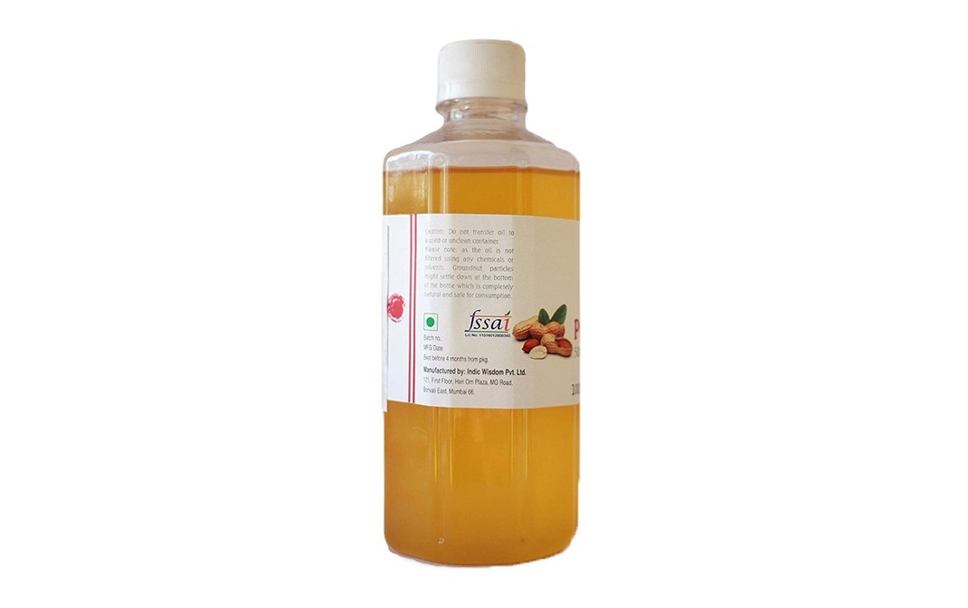 Indic Wisdom Pure Groundnut Oil Virgin & Cold Pressed   Plastic Bottle  500 millilitre